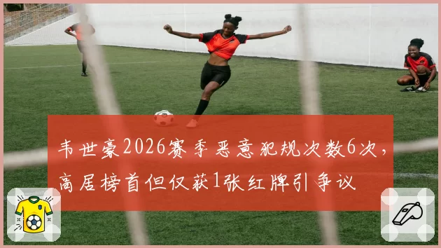 韦世豪2026赛季恶意犯规次数6次,高居榜首但仅获1张红牌引争议